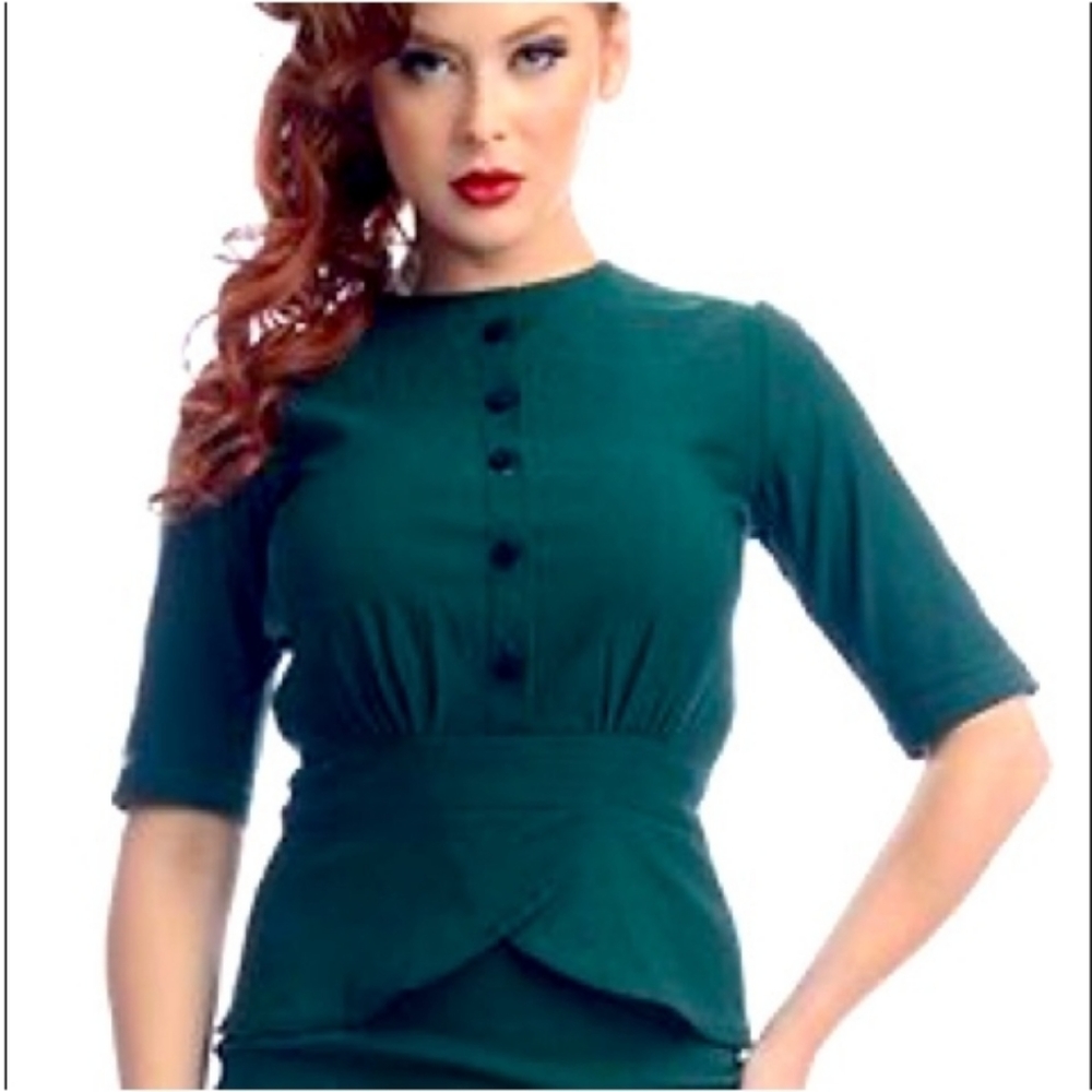 🐆 ROCK STEADY - "Joan" Retro Peplum Top